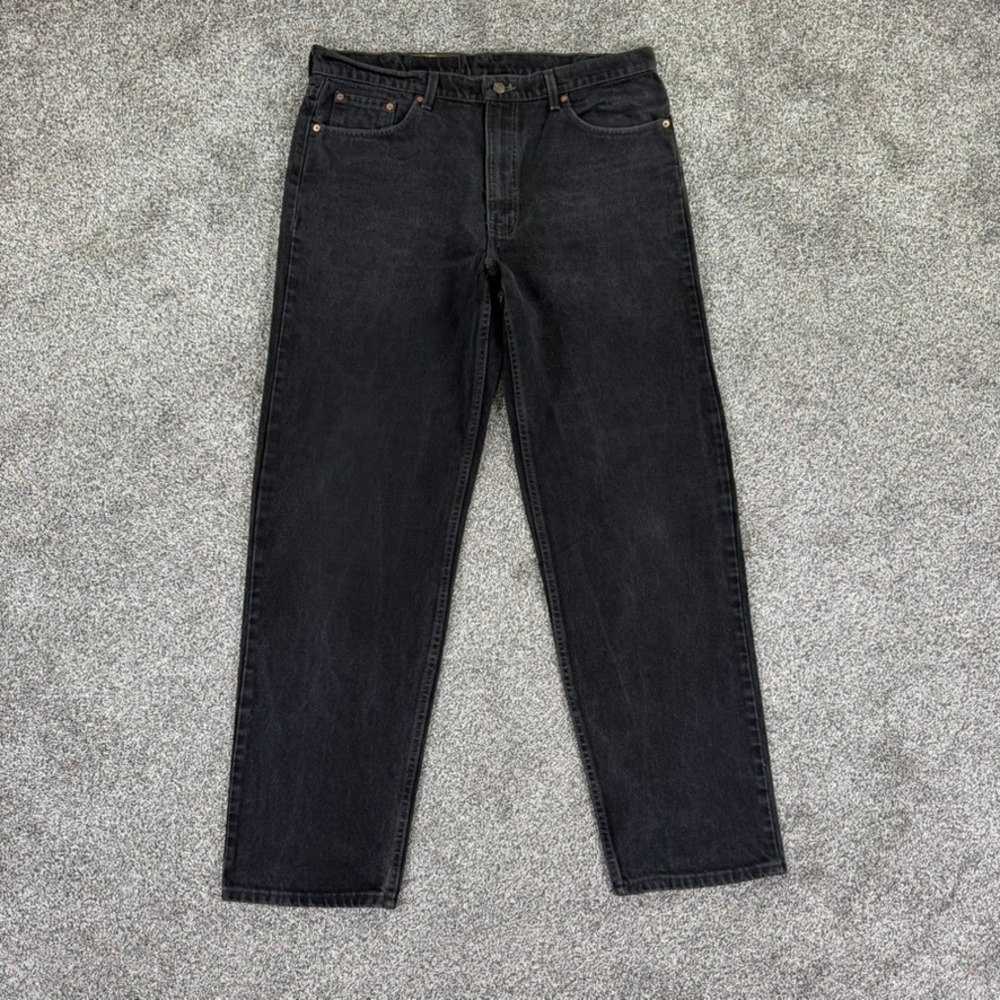 Vintage Levis 550 Relaxed Fit Black Denim Jeans Mens 40x34 USA Made Western Work